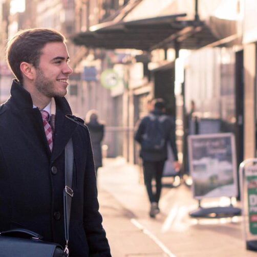 Business man on a high street